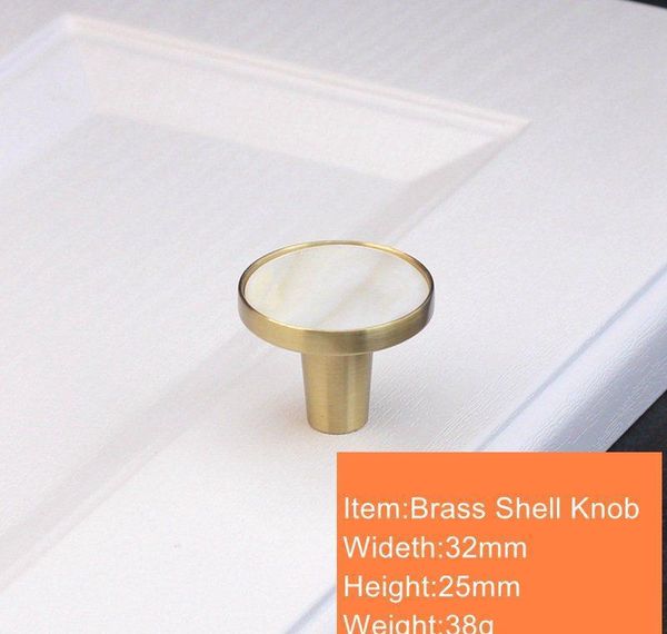 

nordic brass kitchen drawer cabinet door knobs handles white nature shell furniture hardware cupboard wardrobe d bbytjo bde_luck