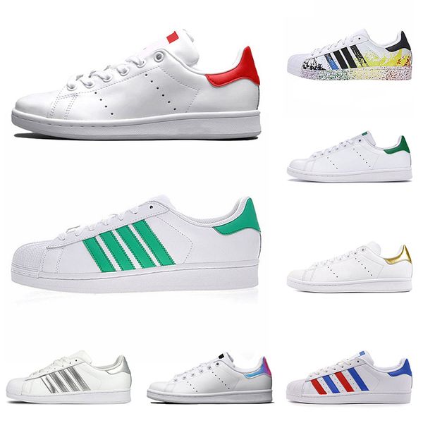 

selling 2021 stan smith platform flat casual shoes mens womens leather white green red blue designer superstars superstar trainers, Black
