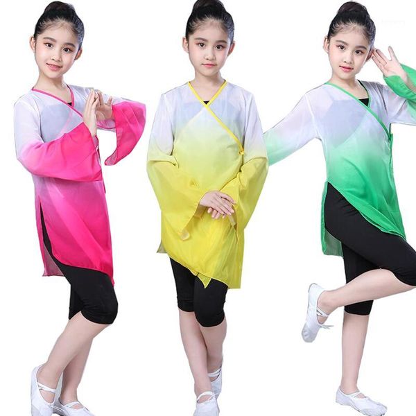 

elegant lyrical modern dance costumes outfits kids ballet dress contemporary chinese yangko dance dresses practice clothes1, Black;red
