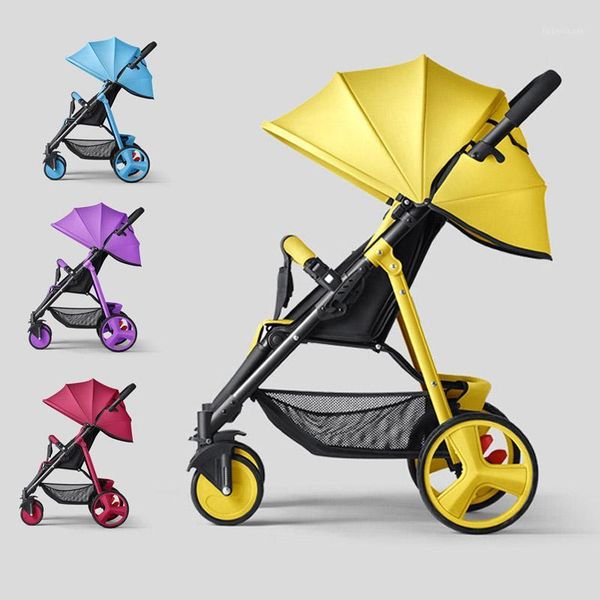 

sld ultra-light baby stroller portable folding child car baby newborn carriage travel stroller on plane steel frame eva wheels1