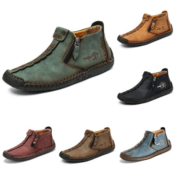 

ale non-brand men winter martin boots zipper shoes red black blue khaki brown outdoors hand-stitched tooling boots 38-44