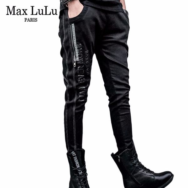 

max lulu's black stretch jeans women's punk street clothes women's haren pants, Blue