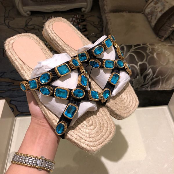 

with box 2020 slides summer luxury designer beach indoor flat sandals slippers house flip flops with spike sandal mh190528, Black