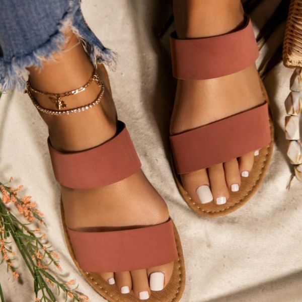 

summer women sandals two-layer solid flat heel rubber sole peep toe beach outdoor casual female ladies shoes, Black