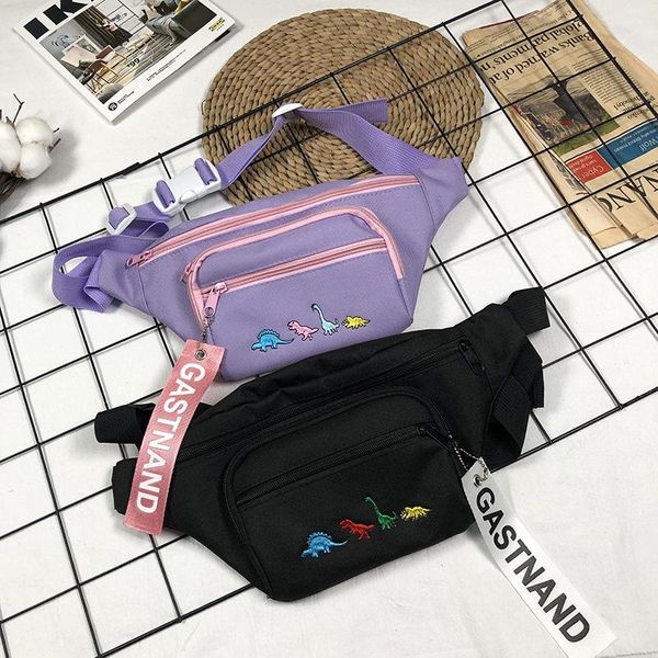 

women's cartoon dinosaur belt waist bag phone wallet portable belt waist bags hip banana fanny bag organizer set female purse