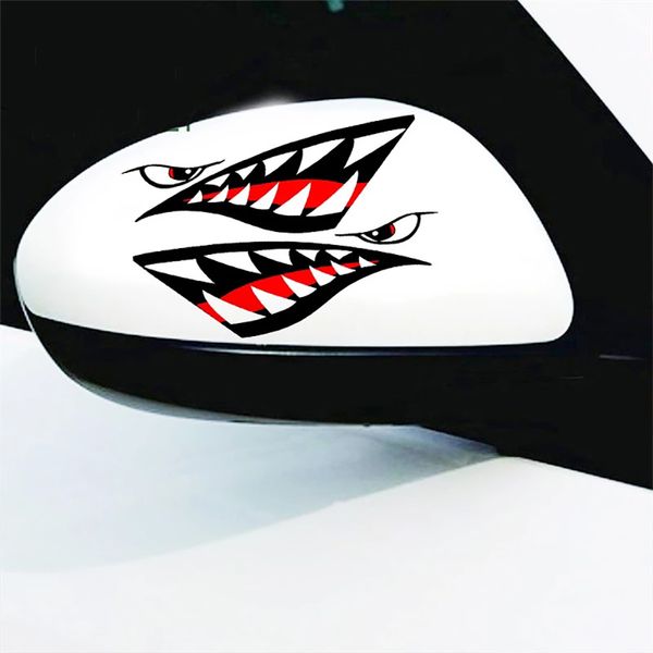Adesivos de boca de tubarão dentes de animais criativos arranhões de graffiti decalque para JDM SUV Bagagem Motocicleta Pick-up Windows Tail Bumper Wall Decals de desenhos animados