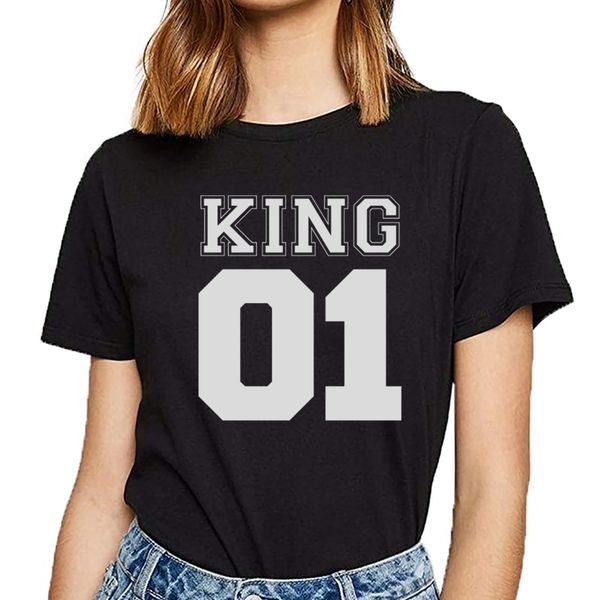 

t shirt women 01 king and queen basic black short female tshirt sport hooded sweatshirt hoodie