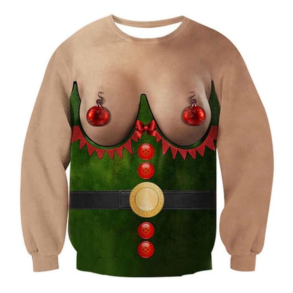 Unisex Hässlicher Weihnachtspullover für Feiertage Santa Elf Weihnachten Lustiger Kunsthaarpullover Herbst Winter Blusen Kleidung 201022