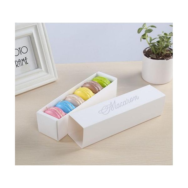 

macaron box cake box biscuit muffin box 20.3*5.3*5.3cm black blue gree jlltxl bdebag