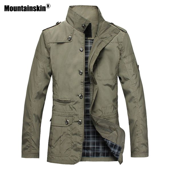 

mountainskin men's thin jackets sell casual wear korean comfort windbreaker spring autumn overcoat men trench coat 5xl sa608 x1025, Black;brown