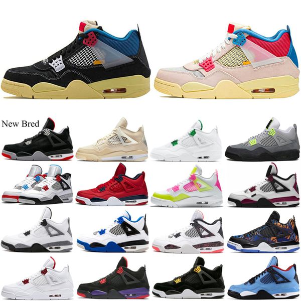 

new mens basketball shoes 4 bred union brigade white what the laser-black gum 4s motosports black cat sports sneakers trainers, White;red