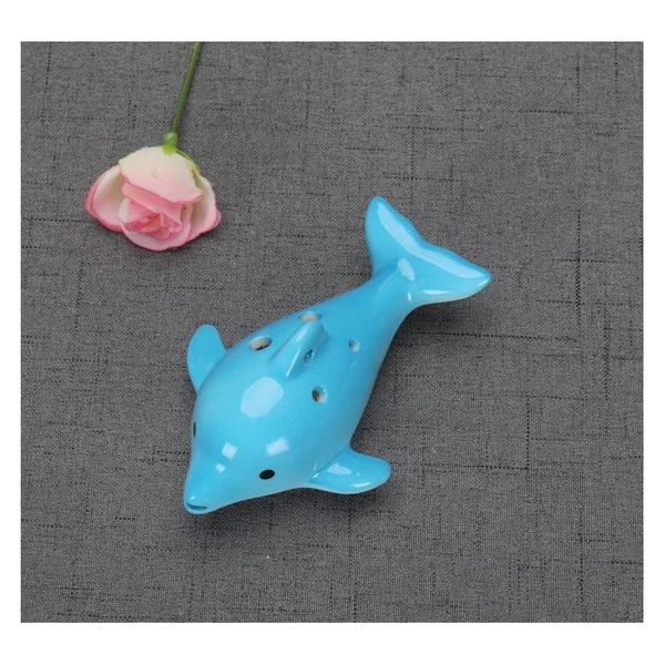 

musical instrument animal shape educational music flute charm kids gift toy 4styles dolphin ocarina educational toy 6 hole ceramic p huvxw