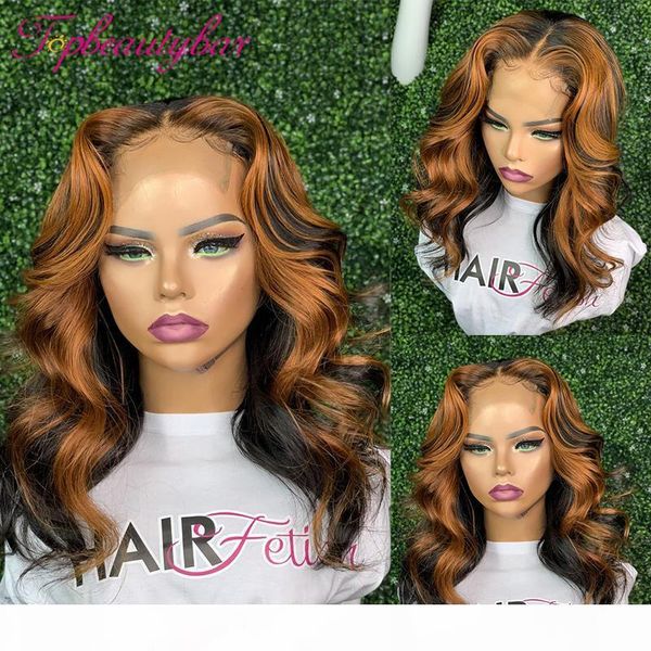 

highlight wig blond colored human hair wigs ombre straight lace frontal wig highlight 13x6 lace front human hair wigs preplucked, Black;brown
