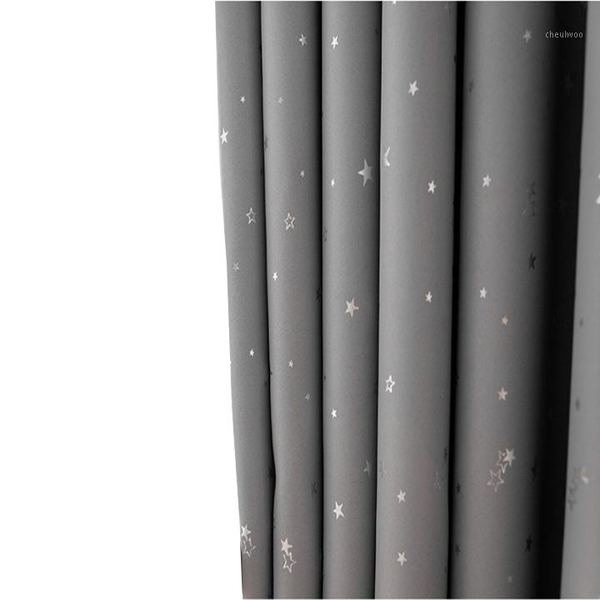 

light gray exquisite hollow stars blackout curtains for kids bedroom living room high grade fabrics home window modern curtains1