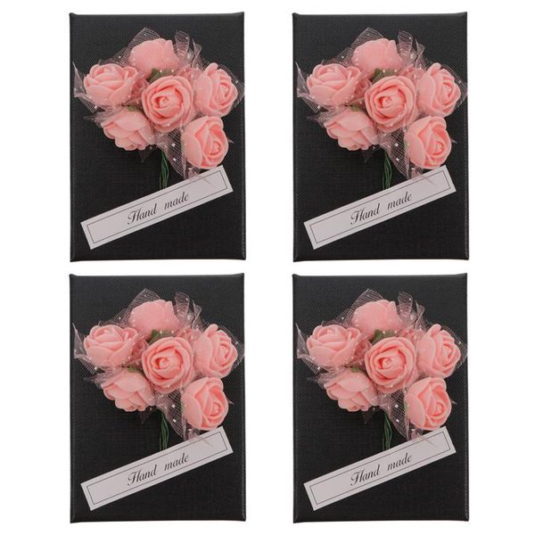 

gift wrap 4pcs lipstick packing boxes sponge lined rose patch rectangular cases