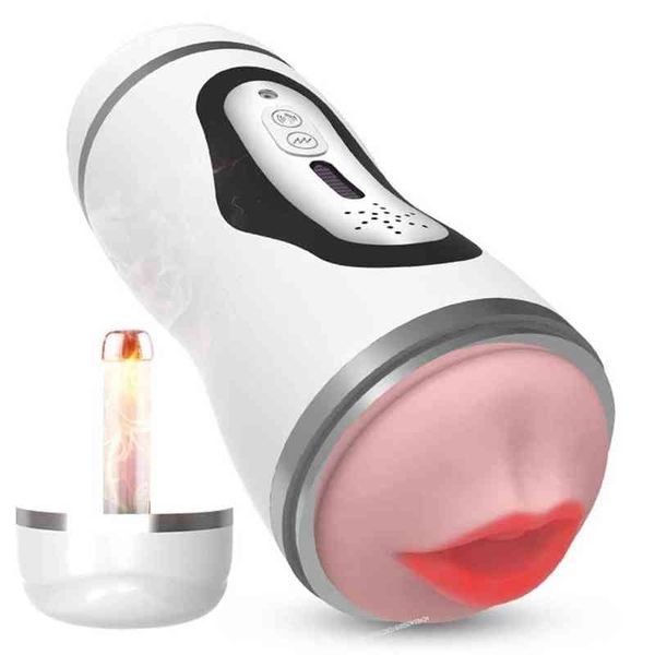 Figa tasca 3D giocattoli sessuali adulti per uomini vere vagina pompino di merci elettriche riscaldamento automatico vibratore per vibratore maschio maschio maschio tazza G220225