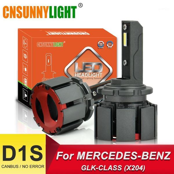 

cnsunnylight no error led headlight d1s canbus lamp lights 10000lm 6000k bulbs for glk-class x204 bi-beam headlamp1