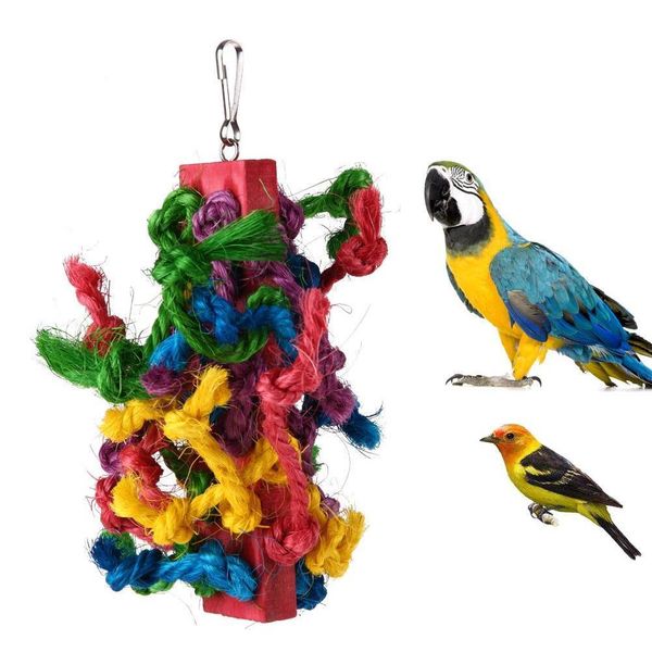 

colorful sisal parrots toys bird cotton rope chewing climbing toy for parrots cockatiel birds funny t qylnfc bdenet
