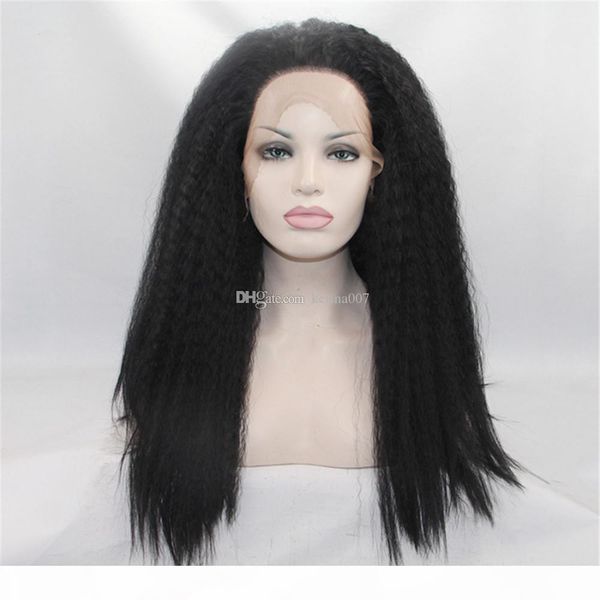 

thick kinky curly long hair wigs afro curly hair style wig 180% density lace front hair wig on sale, Black