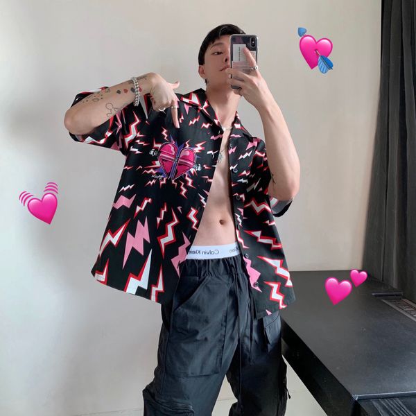 

2021 This New Product Is Filled with Printed Cupid Love Couple Breathable Comfortable Short-sleeve Shirt Men Women. KO0O, Black