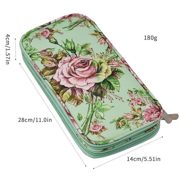 

new big capacity empty crochet hook pouch knitting kit organizer bag needles scissors ruler sewing accessory ca y200714, Blue;pink