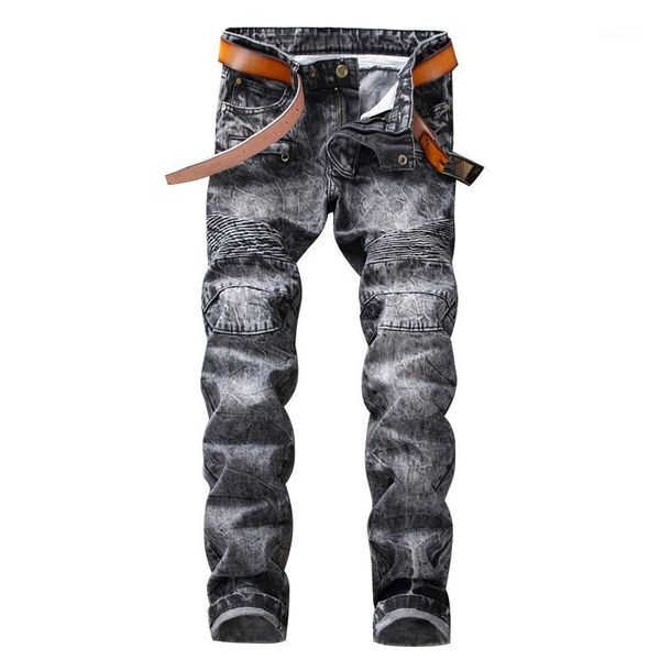 

new arrival holes jeans men ripped fake zipper denim skinny trouser european style nostalgia jeans hip hop1, Blue