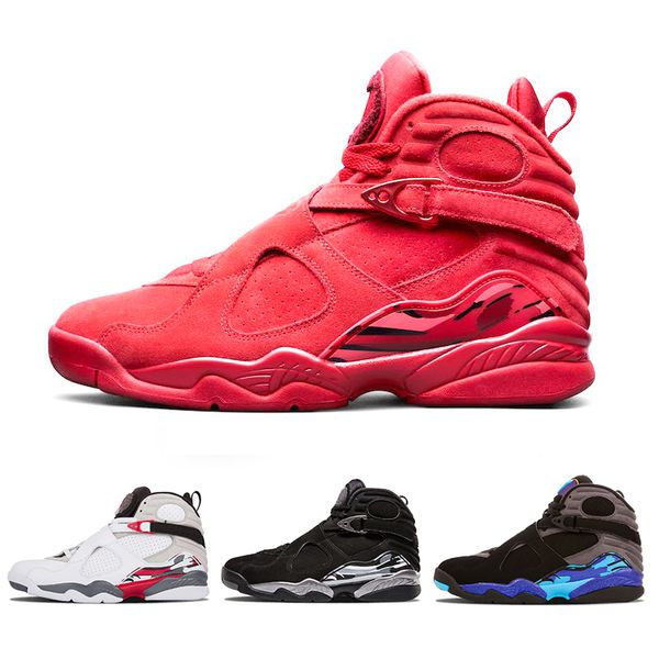 

valentine's day red 8 vii 8s men shoes aqua chrome countdown pack mens outdoor sports sneakers 8-13
