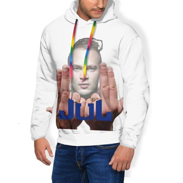 

jul rapper mens long pullover hoodie popular large autumn streetwear grey polyester hoodies, Black