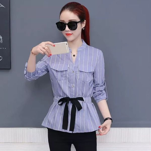 

office work wear women spring summer style chiffon blouses shirts lady casual bow tie sashes long sleeve blusas dd1763 y200828, White