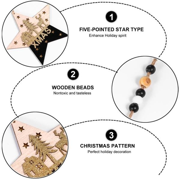 

1шт подвеска прелестный pentastar форма портативный рождество декор висячие украшения декор висячие подвеска для двери рождественской елки p