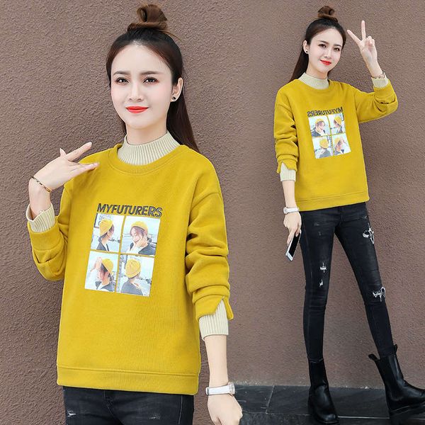 

small french sweater foreign style young women autumn winter 2020 new fashion short thickened plush trend, Black