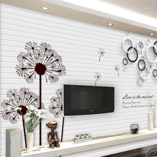 

custom p wallpapers 3d large fresco modern simple dandelion circle restaurant 3d stereo backdrop wall papel de parede mural1