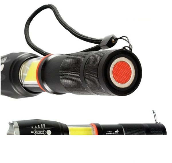 

fashion cob t6 glare flashlight outdoor camping hunting fishing riding torch emergency lighting flashlights led warming blacklight lamp