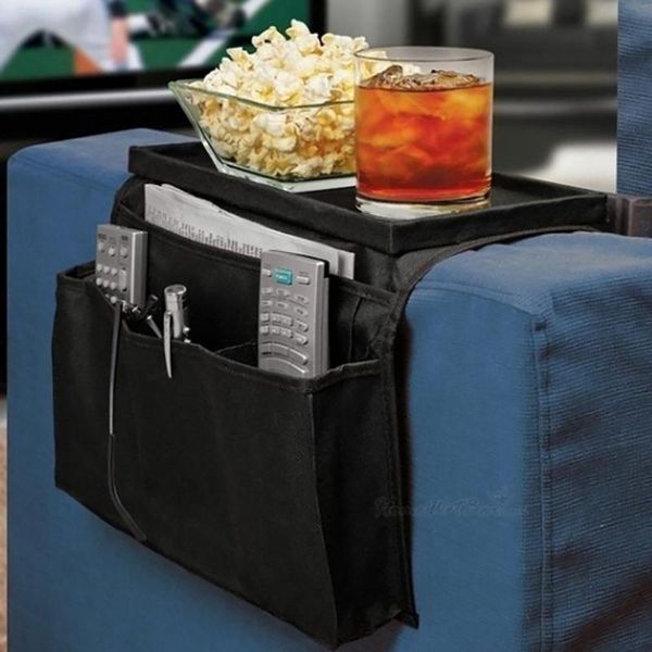

storage bags sofa table holder organiser tray wooden snowflake mat remote neutral cloth settee couch arm rest chair