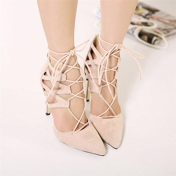 

sandals women high block heels ankle strappy lace-up sandals party shoes tide women sneaker autumn female footware, Black