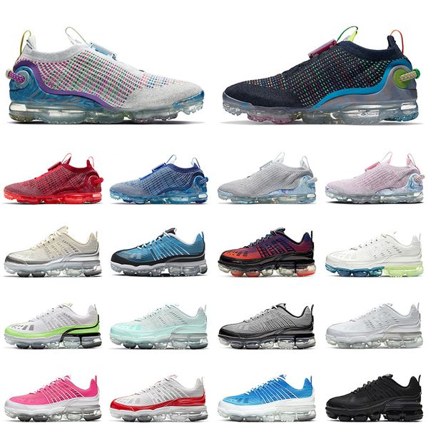 

vopars 2021 new arrival running shoes deep royal blue summit white university red pure platinum 360 sport fk fly knit men women trainers, White;red