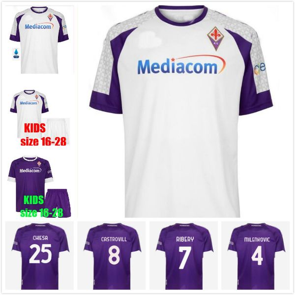 

man + kids 20 21 fiorentina soccer jerseys home pezzella chiesa milenkovic 2020 2021 ribéry maglia lirola pedro child set football shirts, Black;yellow