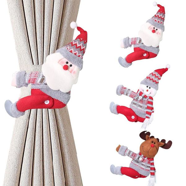 

santa claus elk windows curtain merry decor for home christmas gifts navidad 2020 happy new year 2021