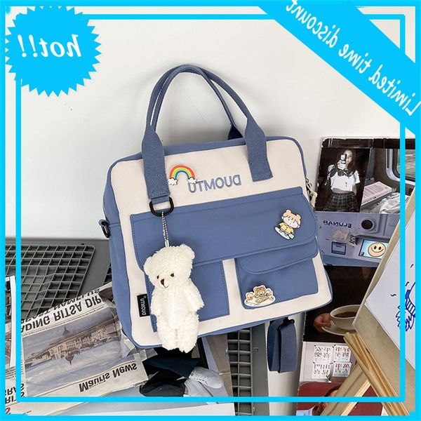 

korean color contrast student handbag 2020 new small fresh multi-functional shoulder bag leisure large capacity backpack