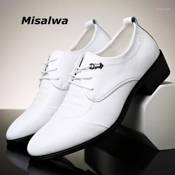 

misalwa mid heel / invisible height increase 5 cm elevator dress men shoes pretty stage white british mens wedding leather shoe1, Black