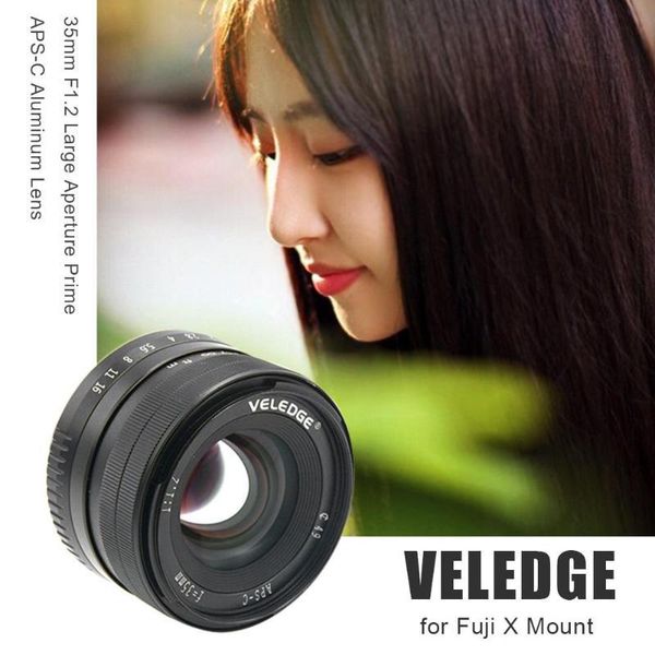

large hole 35mm f1.2 prime aps-c aluminum lens for fuji x installation x-a1 x-a10 x-a2 x-a3 x-at x-ray camera without reflector