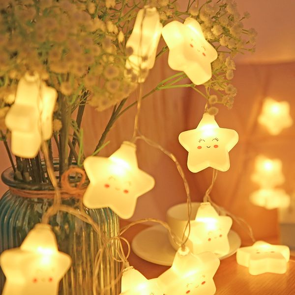 

2021 красная комната, строка звезда красочные огни, звезды, романтические чистые, общежитие, рождественские украшения, выражение сердца деву