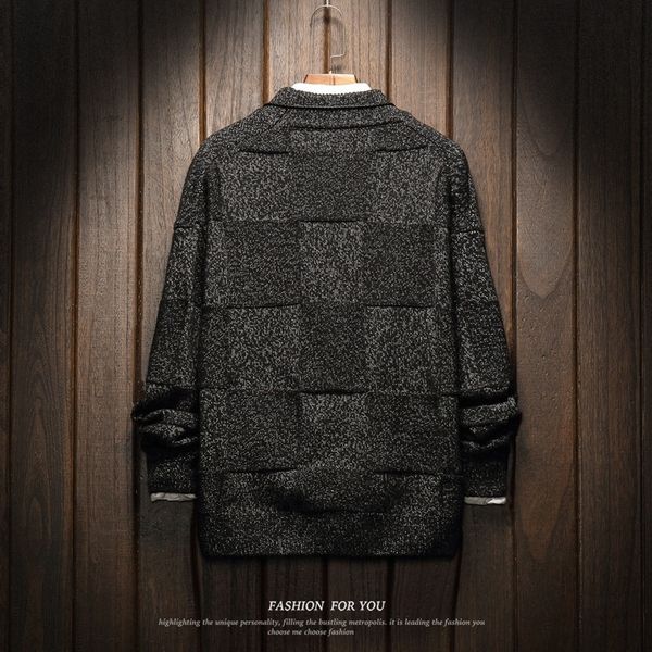 Suéter dos homens Primavera Outono Inverno Roupas Puxar Oversize M-4XL 5XL Korea Estilo Casual Padrão Pullovers 20112