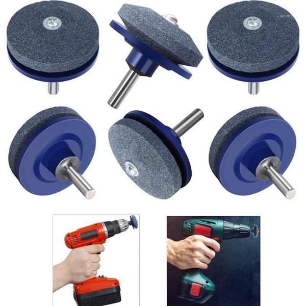 

6pcs 50mm faster lawn mower sharpener lawnmower blade sharpener universal grinding rotary drill cd1