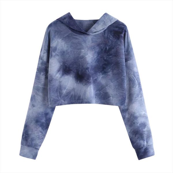 

стильный бар streetstyle толстовка женщин с длинным рукавом tie dye crop hoodie scribble лоскутная пуловер толстовка moletom feminina, Black