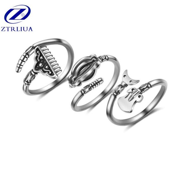 

new arrival personality chinese journey to the west apprentice 925 sterling silver jewelry evil spirits rings sr292, Golden;silver