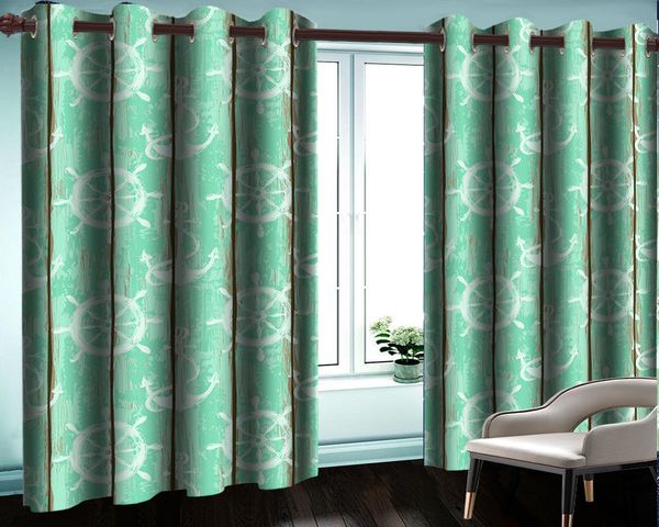 

custom 3d modern landscape curtain green wooden hand-painted rudder 3d digital printing hd practical beautiful curtains