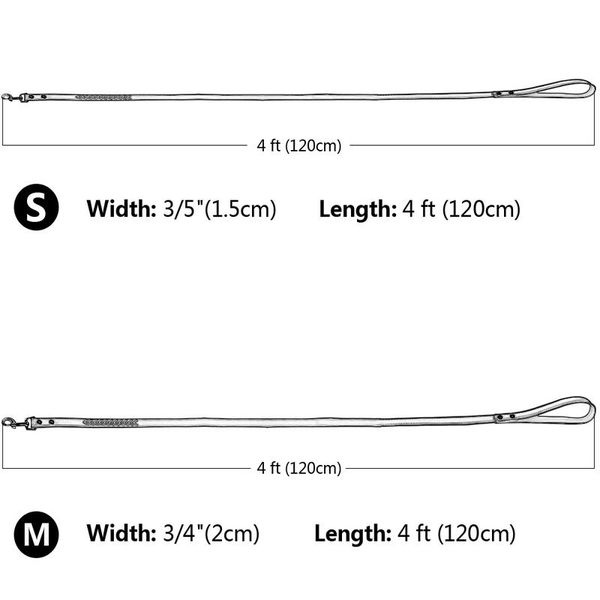 

120cm long braided leather dog leash pet dog leash lead puppy walking training traction rope belt for small med sqcslt