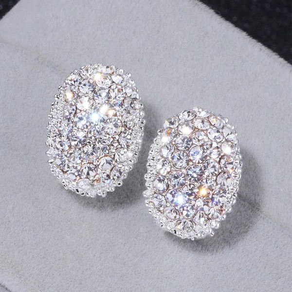 

stud classic design romantic jewelry 2021 fashion cubic zirconia stone earrings for women elegant wedding gift, Golden;silver
