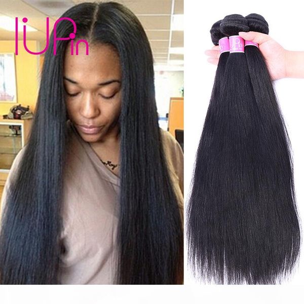 

iupin unprocessed weft weave human hair bundles brazilian straight hair 3 bundles deals brazilian virgin remy hair good beauty nice products, Black